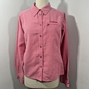 Norrona Shirt Womens S Pink Svalbard‎ Plaid Snap Hiking Blouse Y2K